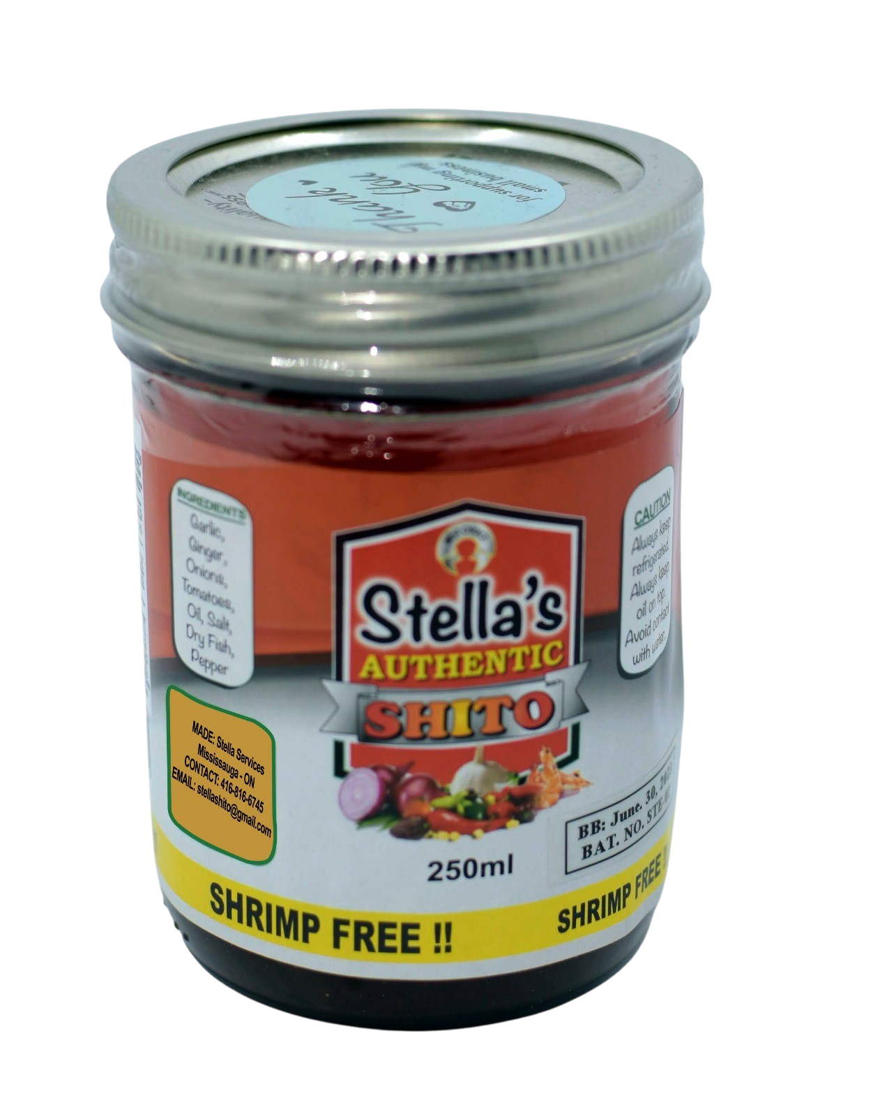 Stella's Authentic Shito 250ml jar — Shrimp Free